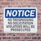 Signmission No Trespassing No Solicitation Violators OSHA Notice Sign, Plastic, 14in W x 10in L, 2PK OS-2PACK-NS-P-1014-L-14938 - alternate 7